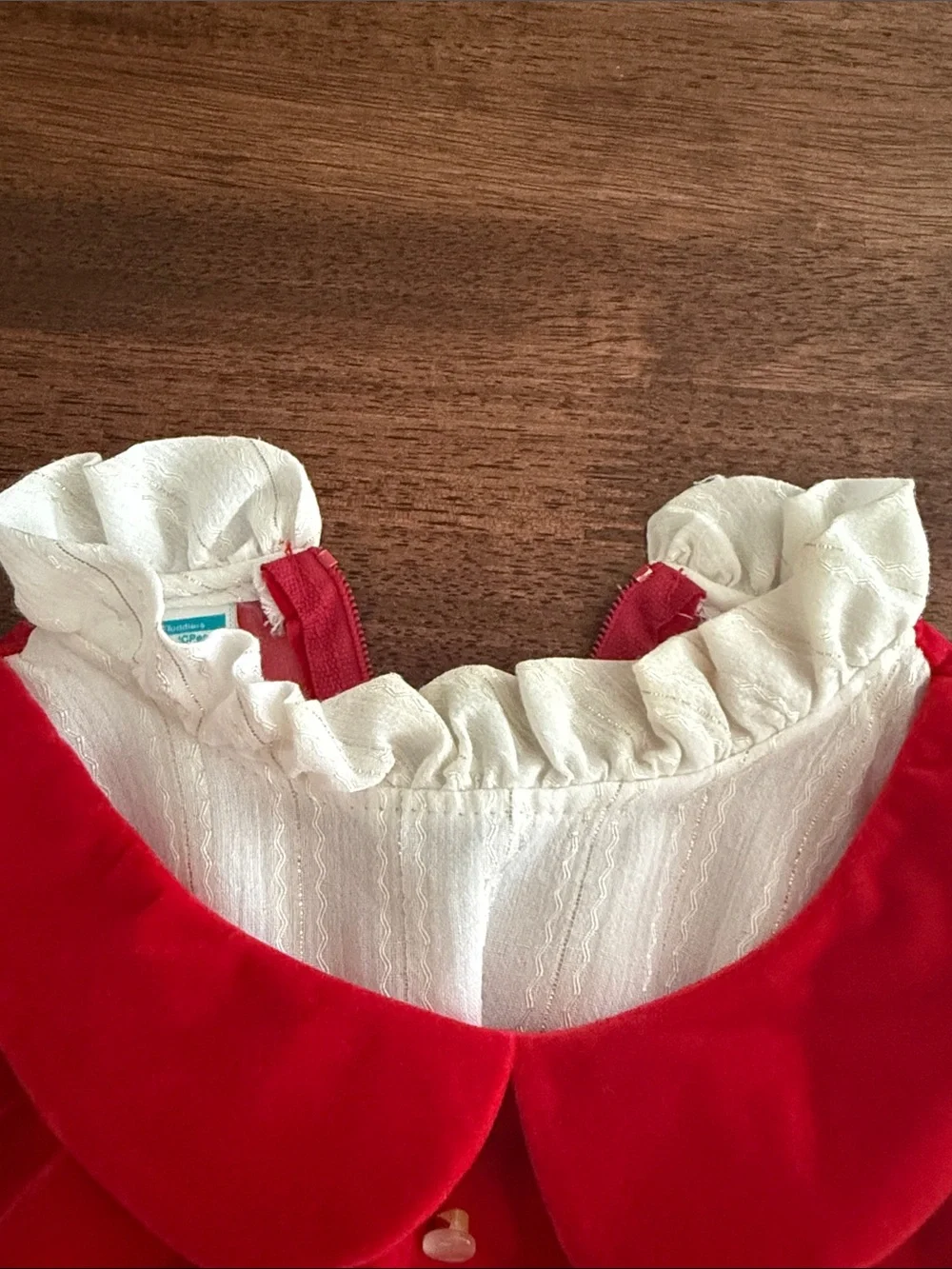 jcpenney White and Red Girls' Formal Dress with Peter Pan Collar